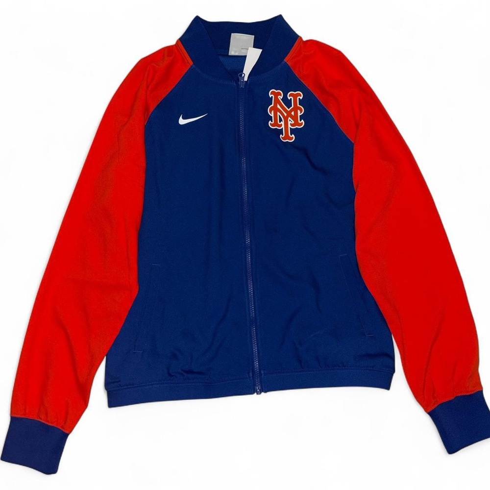 Blue and Red Nike MLB Zip-Up Jacket